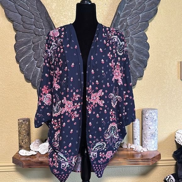 Ardene Floral Open Front Cardigan Sweater