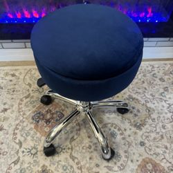 NEW**Rucuken Adjustable Vanity Stool with Storage Rolling Vanity Chair w/Wheels Swivel Vanity Stool 