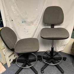 Adjustable Drafting Chairs (2) - Seat Height 22” To 33” 