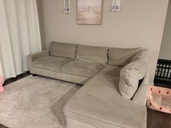 Light Gray Fabric Sectional Sofa