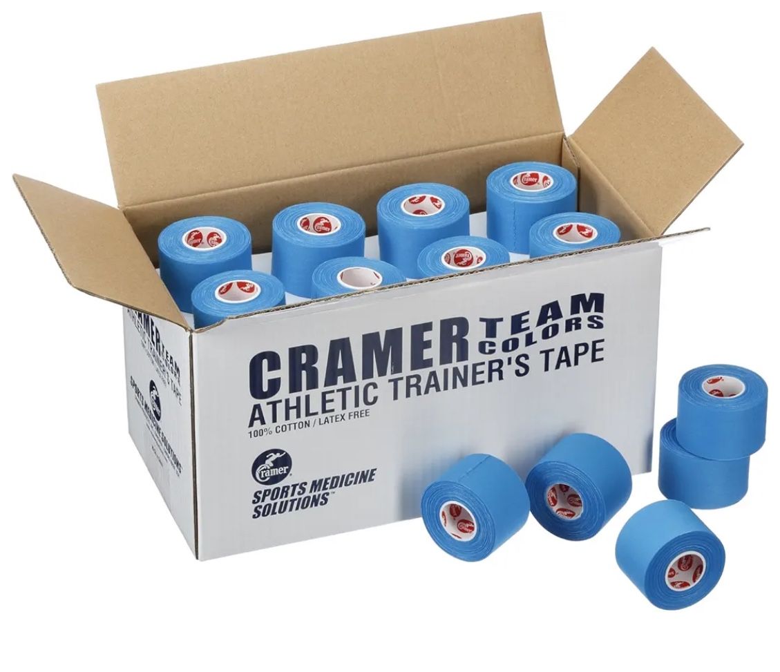 Premium Latex-Free Blue Athletic Tape - 32 Roll Case for Fast Healing Support