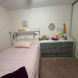bed with dresser 