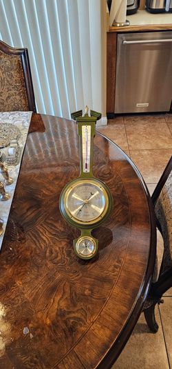 Vintage Barometer Weather Station Olive Banjo Style Taylor Instrument 🇺🇸 USA 21.5" / Collectible / Collector / Man Cave / Office / Garage / Home