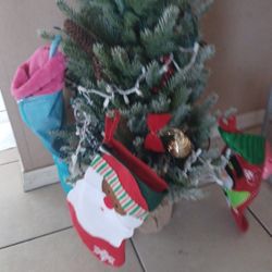 3 Foot Christmas Tree With 3 Stockings 