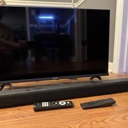 32 inch Hisense 1080p LCD Google TV + 32 inch Onn 2.0 soundbar w/ HDMI