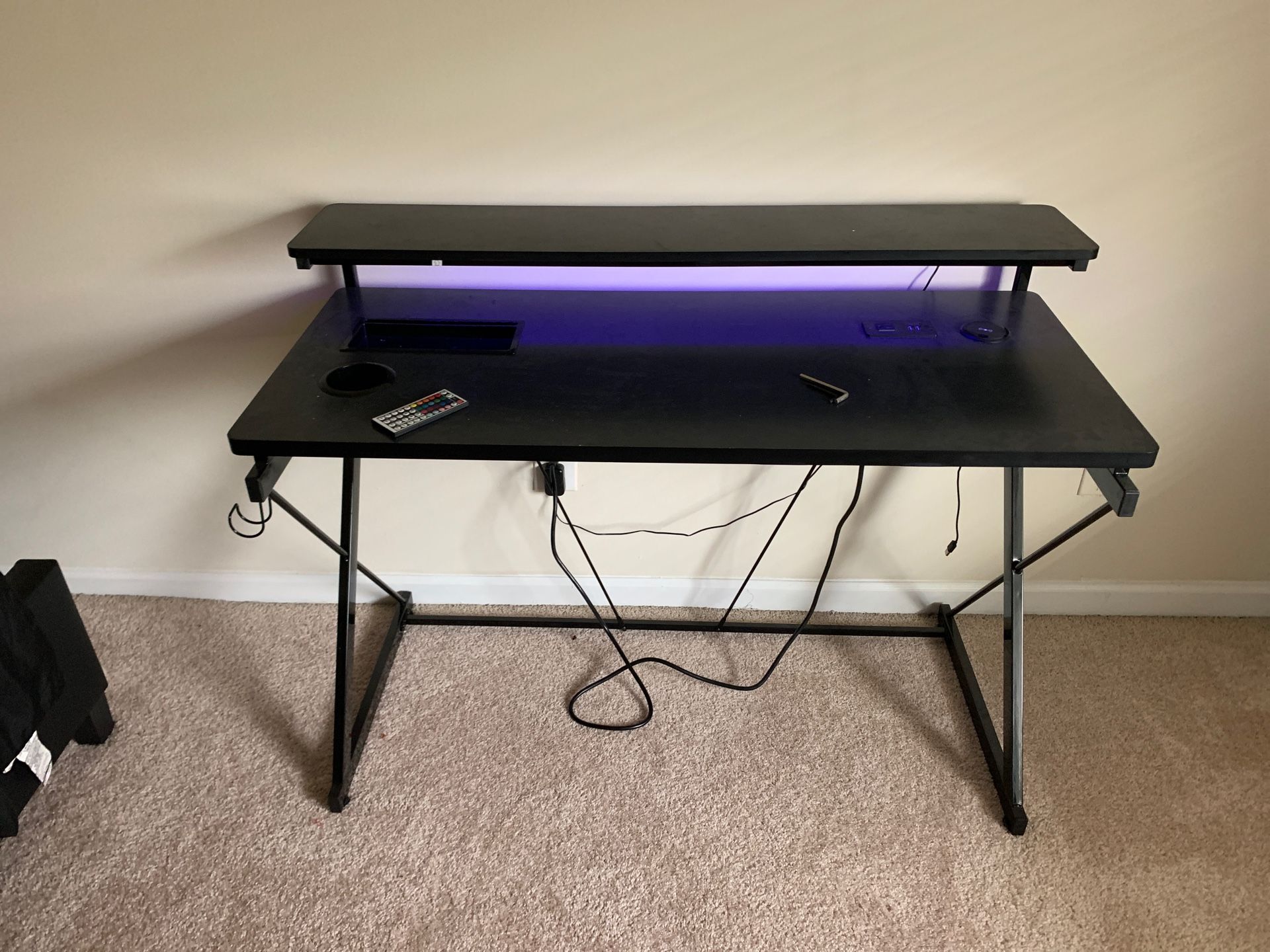 LED Lit Gaming Desk