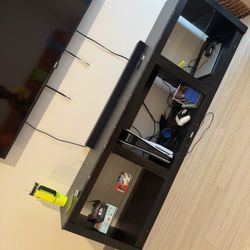 Tv Stand ( Black ) With Led Lights 