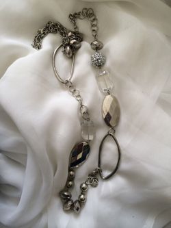 Clear and silver necklace