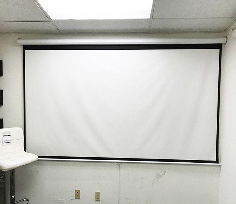 Brand New $60 Manual 100” 16:9 Projector Screen Manual Pull Down Matte White 87x49”