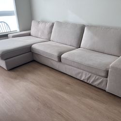 IKEA KIVIK sofa with chaise in beige