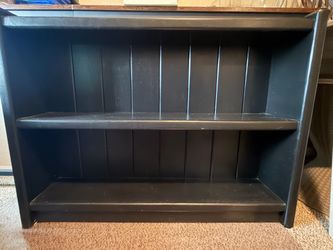 Black Wood Bookcase with Two Shelves