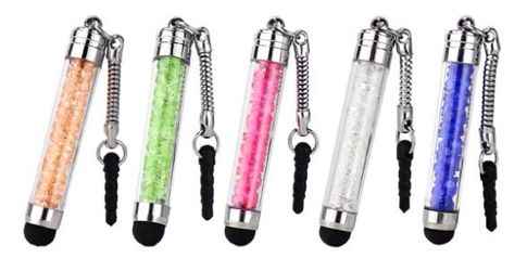 Crystal stylus cell phone plugs several colors to choose from