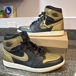 Nike Air Jordan 1 Retro High OG Black Gold High Top Sneaker Men