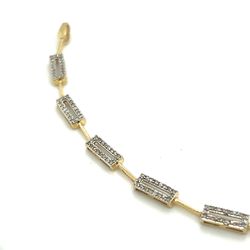 10kt Gold Diamond Square Paper Clip Bracelet 4.60grams 7” .65ctw 153640 5