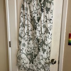 Shawl - Grey and White Floral Design Acrylic  - $5