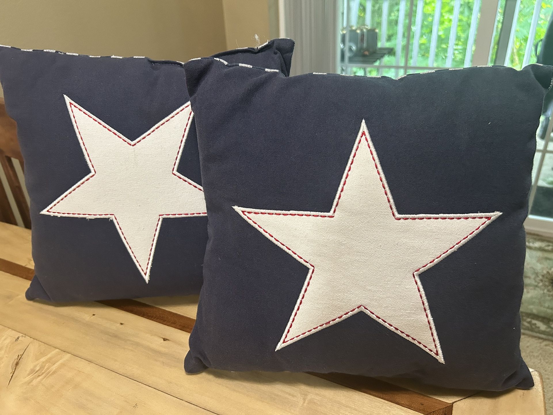 Stars and gingham print throw pillows