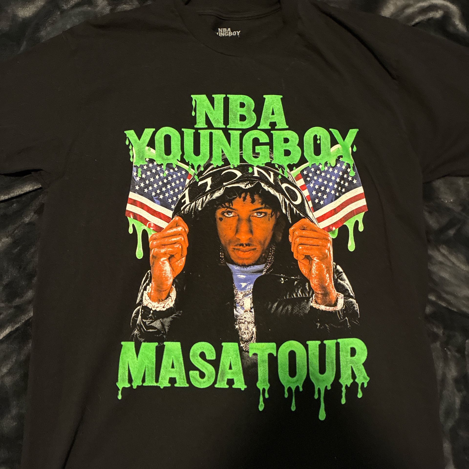 Black And Green NBA Youngboy Masa Tour Shirt