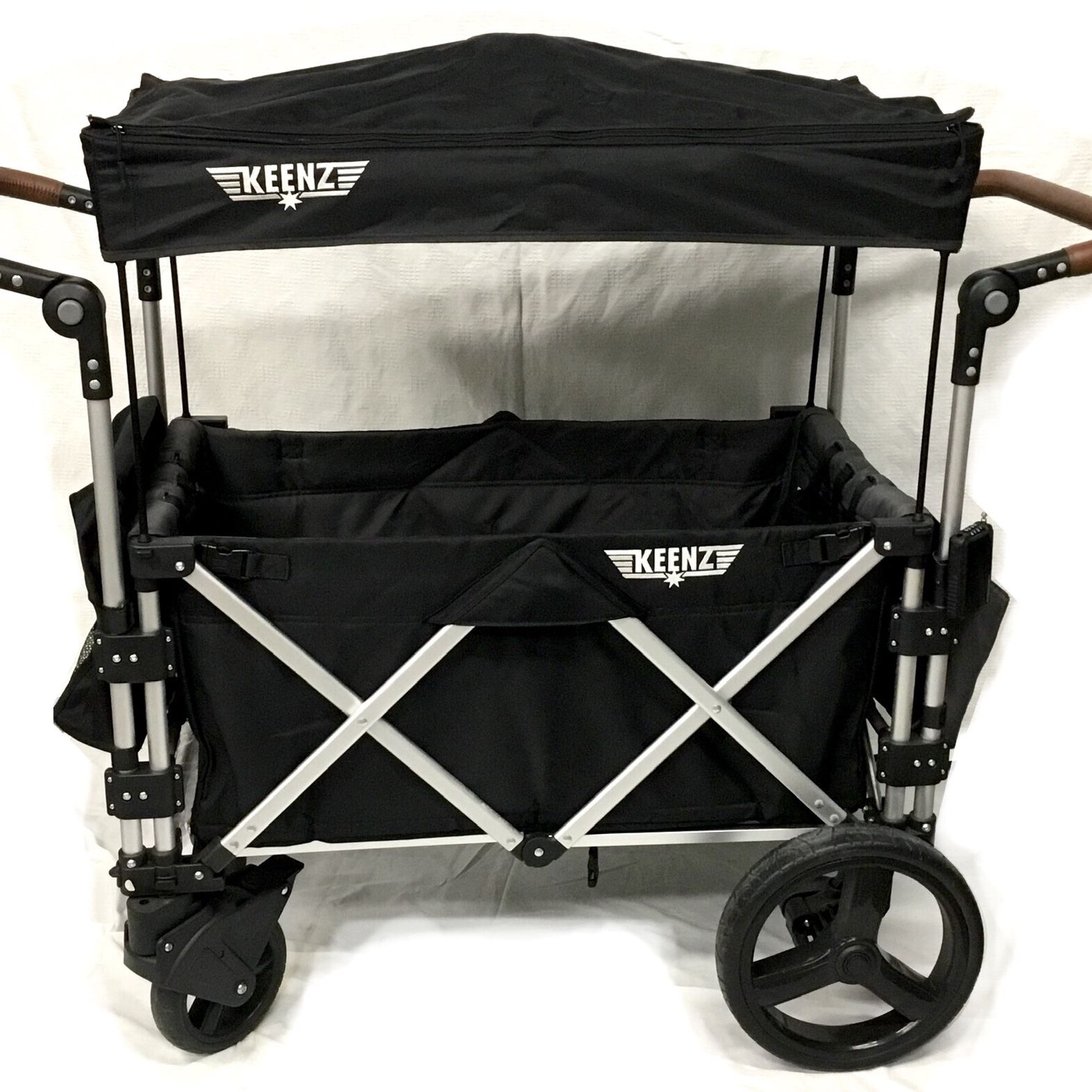 Keenz The Original 7S 2 Passenger Stroller Wagon Black With Canopy
