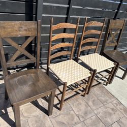 4 wooden chairs