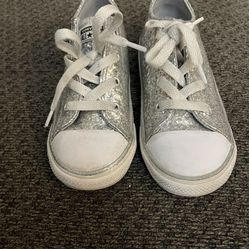 Silver Glitter Converse