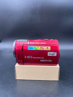Omni2 HD Digital Video Camcorder – Red – 720P – Missing Battery – Untested