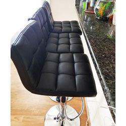 $40 each chair (Brand New) Square barstool swivel bar stool pu leather (adjustable seat height 24-32”) 
