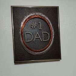 CARL REED - WIRE ART PIN FAUX LEATHER ART WORK 12"×9"