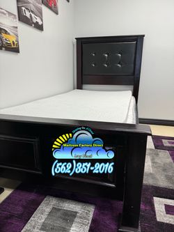 Twin bed frame new wooden cama con colchón y tambor