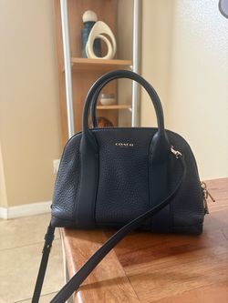 Coach Black Pebbled Leather Dome Satchel