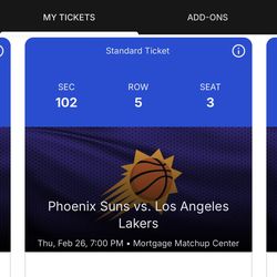 Phoenix Suns Vs Los Angeles Lakers Thursday Feb 26th