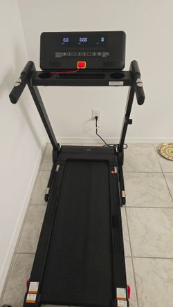 Black Folding Treadmill with Digital Display