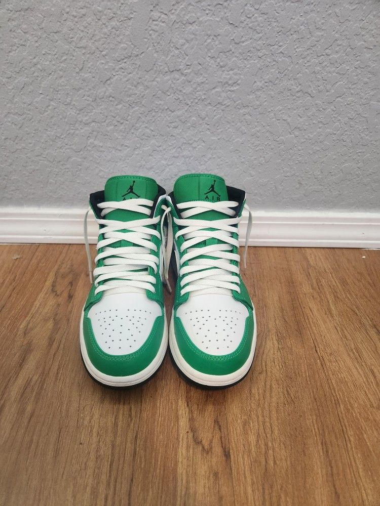 Size 8 Air Jordan 1 Mid Lucky Green