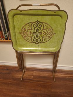 Retro metal tv trays deals