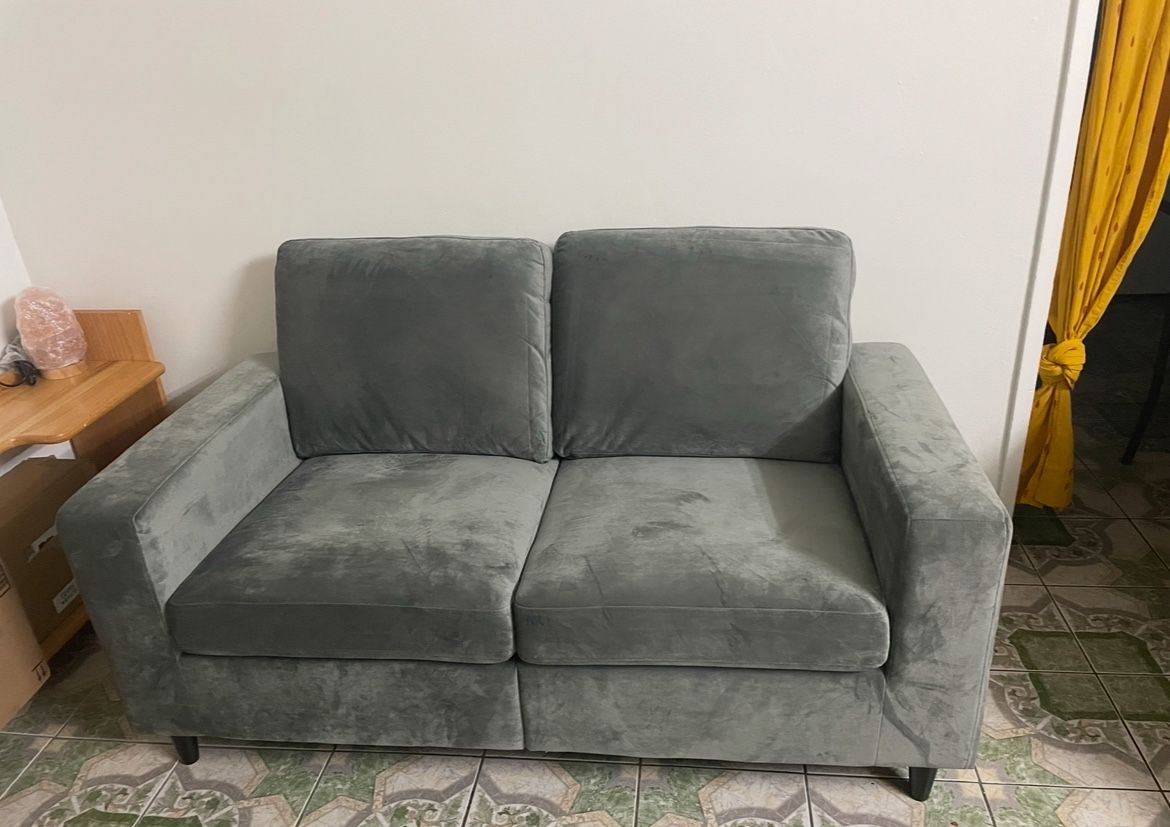 Loveseat 2-seater Sofa, Small couch, Gray