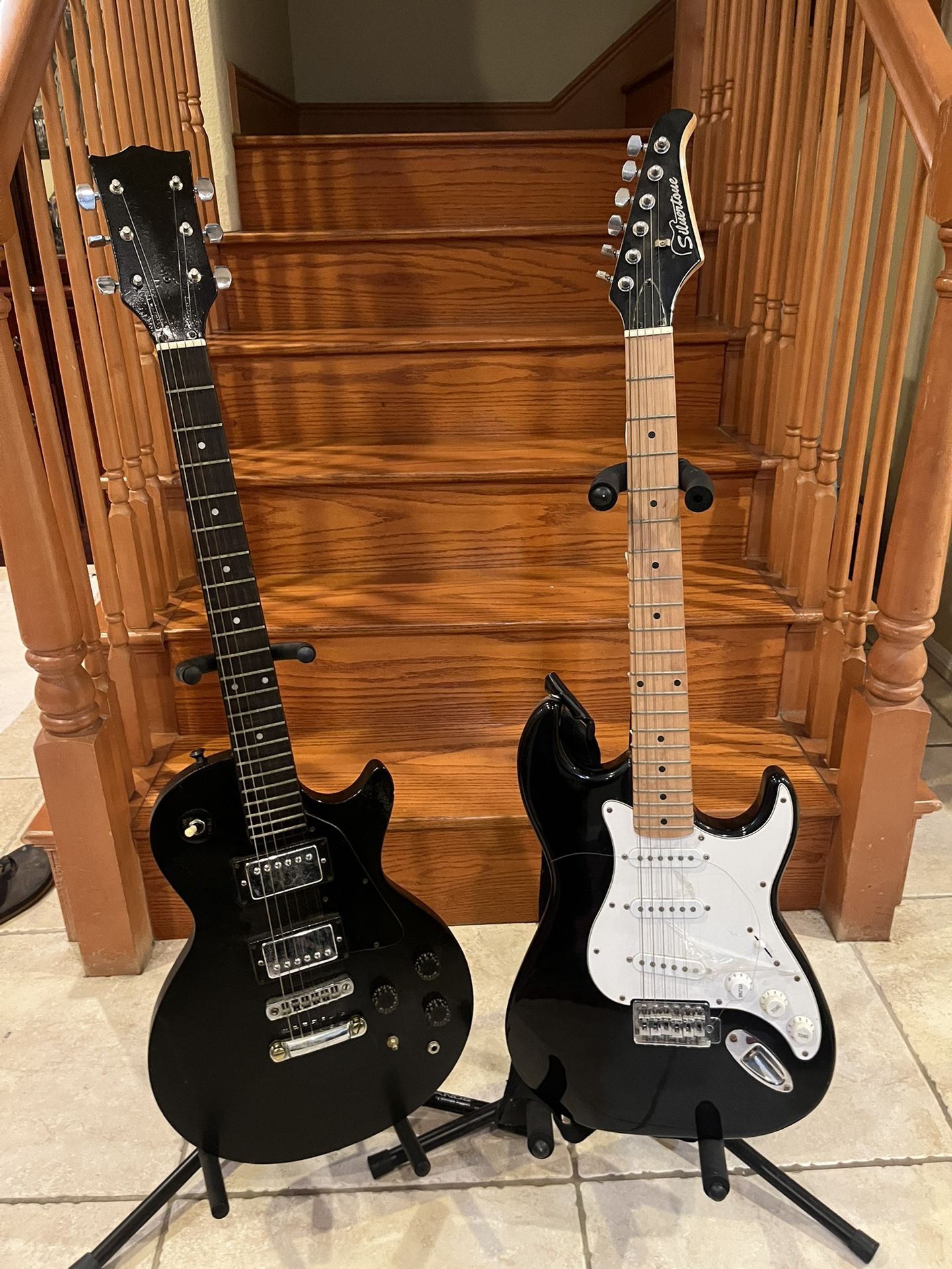 Silvertone Stratocaster And Custom Les Paul