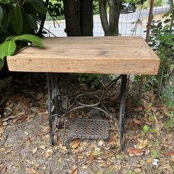 Old Companion Sewing Bottom With Wood Table Top