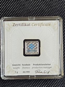 1 Gram Silver Geiger Bar in Assay