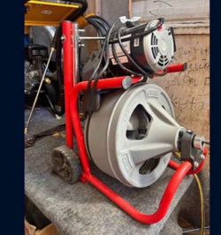 RIDGID K-400 Drain Cleaning Snake Auger 120-Volt Drum Machine with C-32IW 3/8 in. x 75 ft. Cable + 4