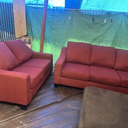 Red Couch And Love Seat Good Condition Clean I Sell All The Time Delivery 40 Local 