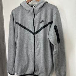 Nike Tech Grey Zip Up Hoodie Sweatshirt Size XL