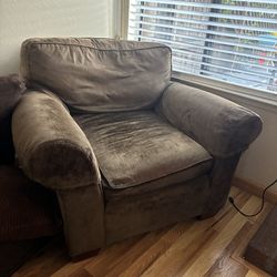 Brown Crate and barrel armchair (2)