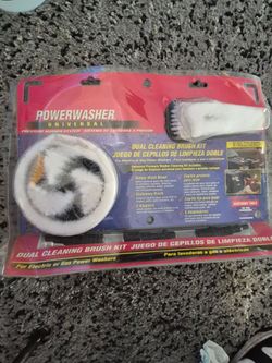 Powerwasher Universal Dual Cleaning Brush Kit, electric/gas power washers