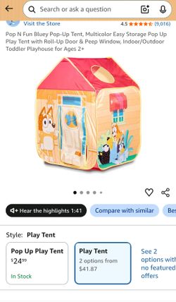 Kid toddler indoor Bluey tent