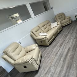 3 Set Reclining, Leather Couches