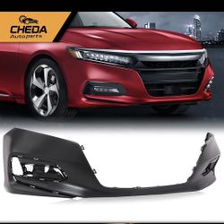 Front Bumper Cover Fit For 2018-2020 Honda Accord Sedan W/o Sensor EX LX