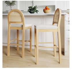 Nathan James Bailey 29 in. Boucle Bar Stool with Back