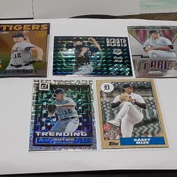 5total Casey Mize 3 Rc 2021 Cards & 2 2022 Cards