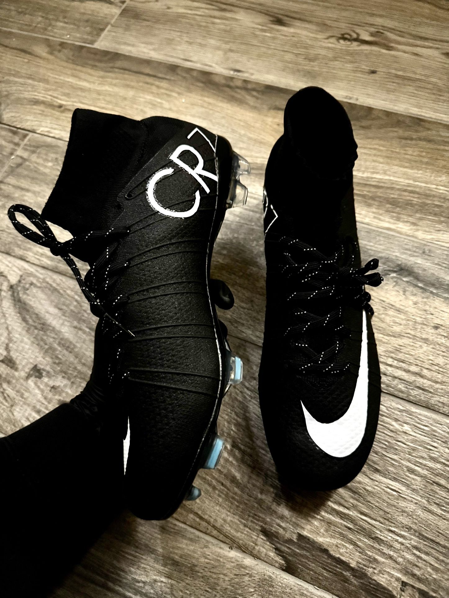 Nike black and white Vapor Y football boots