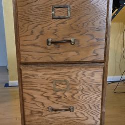 Oak 2 Drawer Filing Cabinet