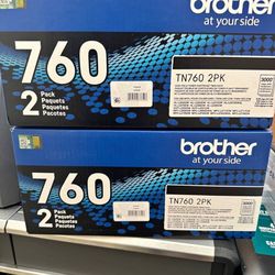 Brother Genuine High-Yield Black Printer Toner Cartridge Twin Pack TN7602PK 